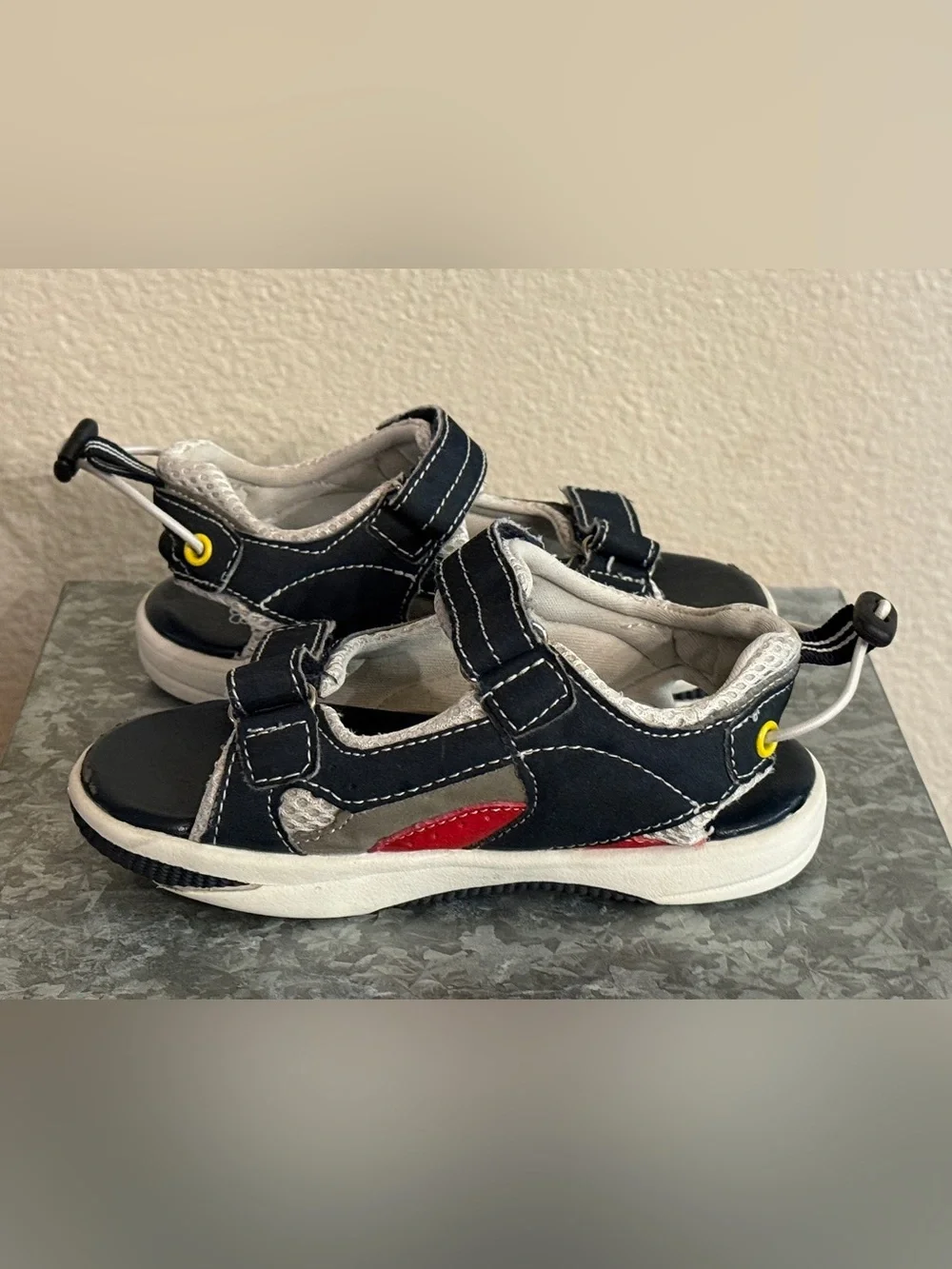 Nautica Kids' Navy and Red Sport Sandals, Size 11
